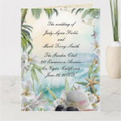 フローラエレガント熱帯ビーチ結婚式計画 カード (正面)