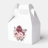 フローラエレガント牡丹の水彩結婚式パーティー フェイバーボックス (裏面サイド)