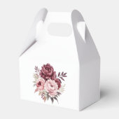 フローラエレガント牡丹の水彩結婚式パーティー フェイバーボックス (正面サイド)
