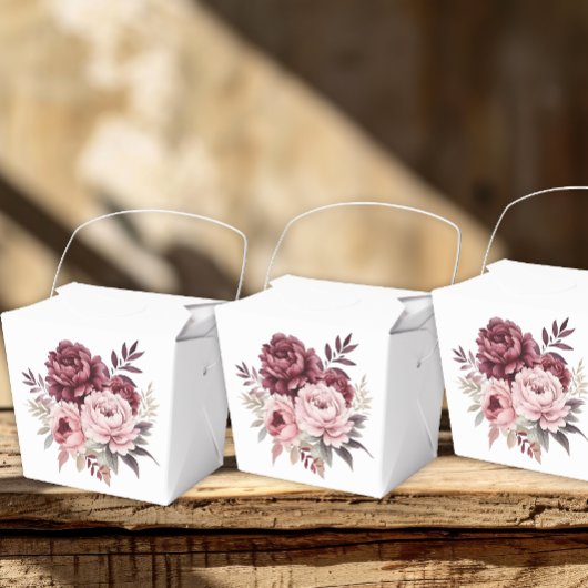 フローラエレガント牡丹の水彩結婚式パーティー フェイバーボックス