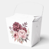 フローラエレガント牡丹の水彩結婚式パーティー フェイバーボックス (正面)
