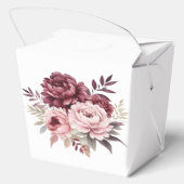 フローラエレガント牡丹の水彩結婚式パーティー フェイバーボックス (裏面)