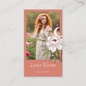 フローラエレガント牡丹シナホリスティックル月写真 名刺 (正面)