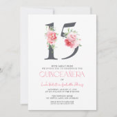 フローラエレガント番号15ピンクQRキンセアニラ 招待状 (正面)
