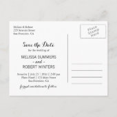 フローラエレガント白デイジー青の保存日付 案内ポストカード (裏面)