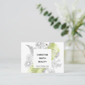 フローラエレガント白黒サロンロイヤリティカード 名刺 (スタンド正面)