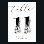 フローラエレガント白黒テーブル11 テーブルナンバー<br><div class="desc">黒エレガントと白のフローラ表の番号 – 表11</div>