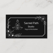 フローラエレガント白黒ヨガスタジオ 名刺 (正面)