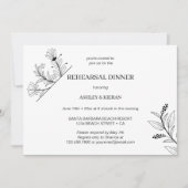 フローラエレガント白黒リハーサルディナー 招待状 (正面)