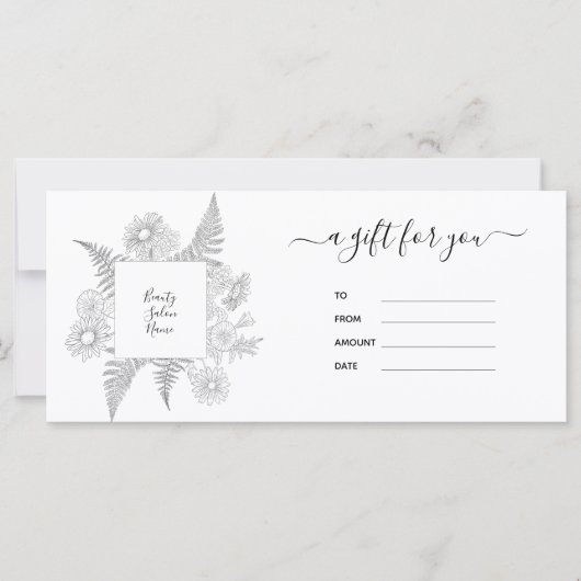 フローラエレガント白黒商品券 (正面)