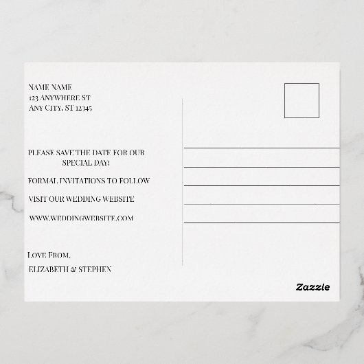 フローラエレガント秋のフォイル日付はがきを保存 箔シーズンポストカード (裏面)