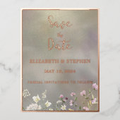 フローラエレガント秋のフォイル日付はがきを保存 箔シーズンポストカード (正面)