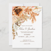 フローラエレガント秋テラコッタ結婚ズ 招待状 (正面)