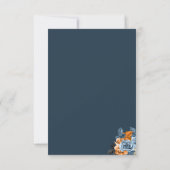 フローラエレガント秋ネイビーブルーラスト結婚ズボホ サンキューカード (裏面)