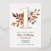 フローラエレガント秋第1バースデーフォイル招待状 箔招待状 (正面)