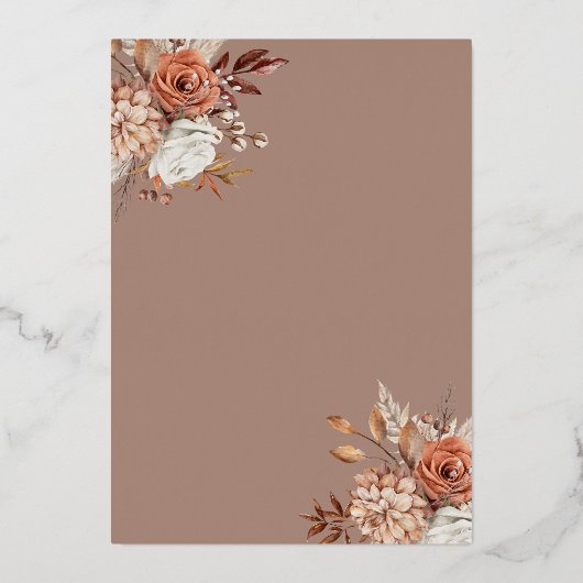 フローラエレガント秋第1バースデーフォイル招待状 箔招待状 (裏面)