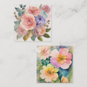 フローラエレガント紙ナプキンズfor any大事な行事 スクエア名刺 (正面/裏面)