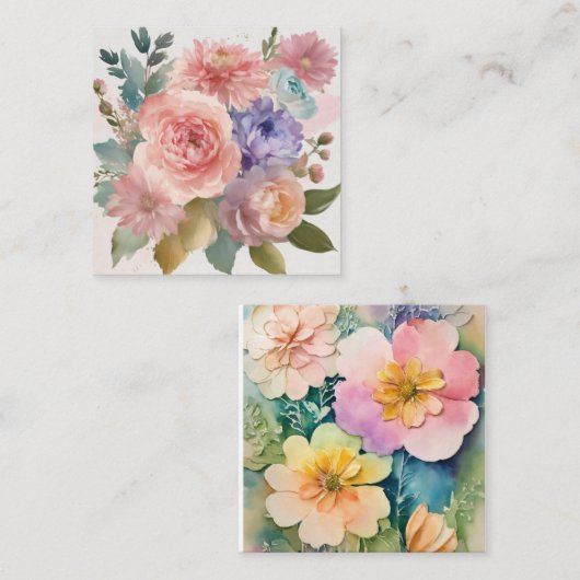 フローラエレガント紙ナプキンズfor any大事な行事 スクエア名刺 (正面/裏面)