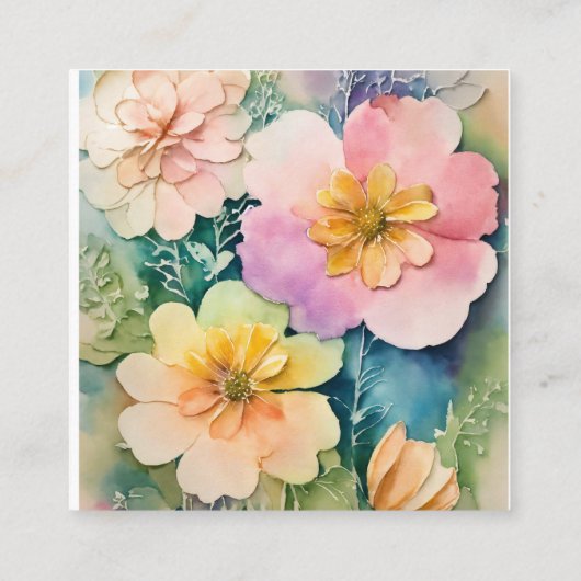 フローラエレガント紙ナプキンズfor any大事な行事 スクエア名刺 (裏面)