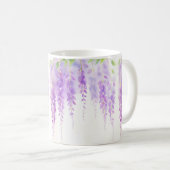フローラエレガント紫藤の花水彩 コーヒーマグカップ (正面右)