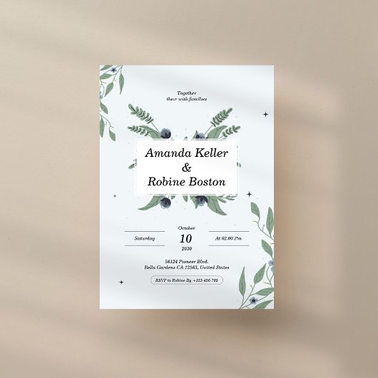 フローラエレガント結婚シンプルs 招待状