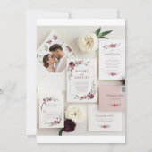 フローラエレガント結婚式招待状セット – ブルゴーニュ&ブルゴーニュ 招待状 (裏面)