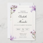 フローラエレガント結婚式招待状紫色の花 招待状 (正面)