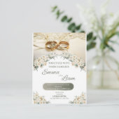 フローラエレガント結婚式招待状 – エマ&リアム ポストカード (スタンド正面)