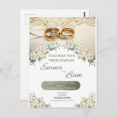 フローラエレガント結婚式招待状 – エマ&リアム ポストカード (正面/裏面)