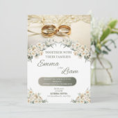 フローラエレガント結婚式招待状 – エマ&リアム 招待状 (スタンド正面)