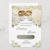 フローラエレガント結婚式招待状 – エマ&リアム 招待状 (正面/裏面)