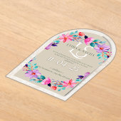 フローラエレガント結婚式招待状 – リディア&サチャ アクリル招待状 (レイダウン)