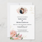 フローラエレガント結婚式招待状(金ゴールドアクセント付) 招待状 (正面)