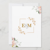 フローラエレガント結婚式招待状(金ゴールドアクセント付) 招待状 (裏面)