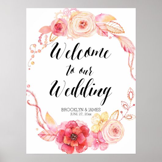 フローラエレガント結婚披露宴サインリース ポスター (正面)