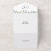 フローラエレガント緑のハート結婚 オールインワン招待状 (外側)