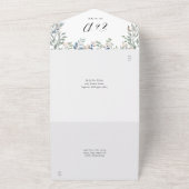 フローラエレガント緑の結婚台本 オールインワン招待状 (外側)