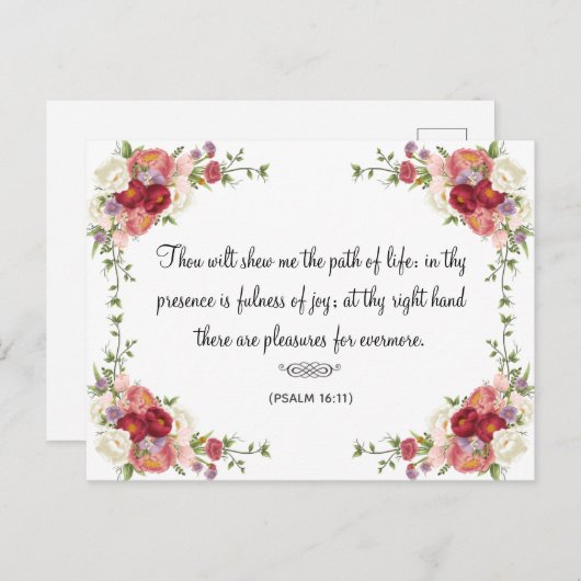 フローラエレガント聖書感動的引用文宗教 ポストカード (正面/裏面)