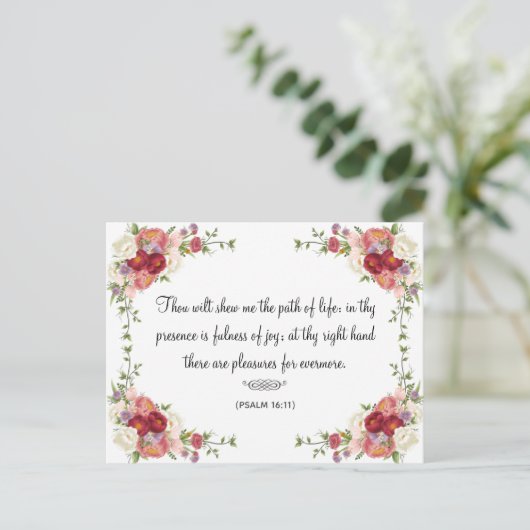フローラエレガント聖書感動的引用文宗教 ポストカード (スタンド正面)