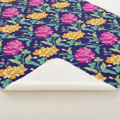 フローラエレガント花ピンク色の黄色い芽の緑 シェルパブランケット (3/4)