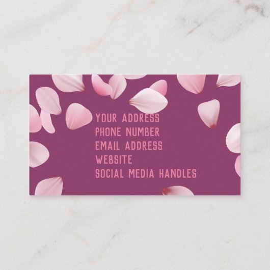 フローラエレガント花屋の名刺 名刺 (裏面)