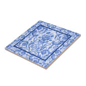 フローラエレガント花瓶ブルートワールデジュイミモノグラム タイル (側面)