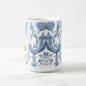 フローラエレガント英語コテージブルーホワイトカントリー コーヒーマグカップ (中央)