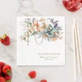 フローラエレガント葬儀カトリック念珠記念碑 スタンダードランチョンナプキン (インサイチュ)