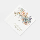 フローラエレガント葬儀カトリック念珠記念碑 スタンダードランチョンナプキン (角)