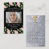 フローラエレガント葬儀記念祈りの言葉フォトカード 名刺 (正面/裏面)