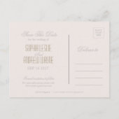 フローラエレガント薄紫素朴な結婚式は日付を保存 案内ポストカード (裏面)