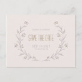 フローラエレガント薄紫素朴な結婚式は日付を保存 案内ポストカード (正面)