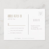 フローラエレガント薄紫素朴な結婚式RSVP インビテーションポストカード (裏面)