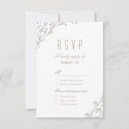 フローラエレガント薄紫素朴な結婚式RSVP 出欠カード